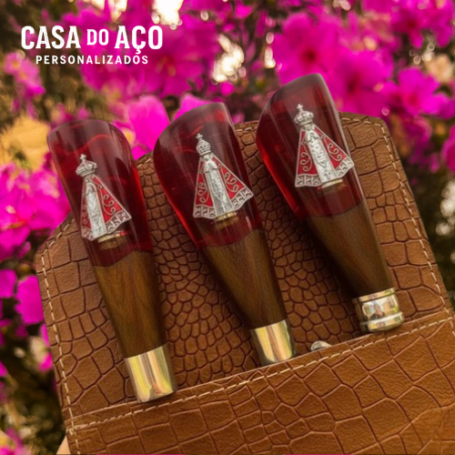 Imagem 4 de 8 de Kit Churrasqueiro- Cabo Padroeira - Três peças